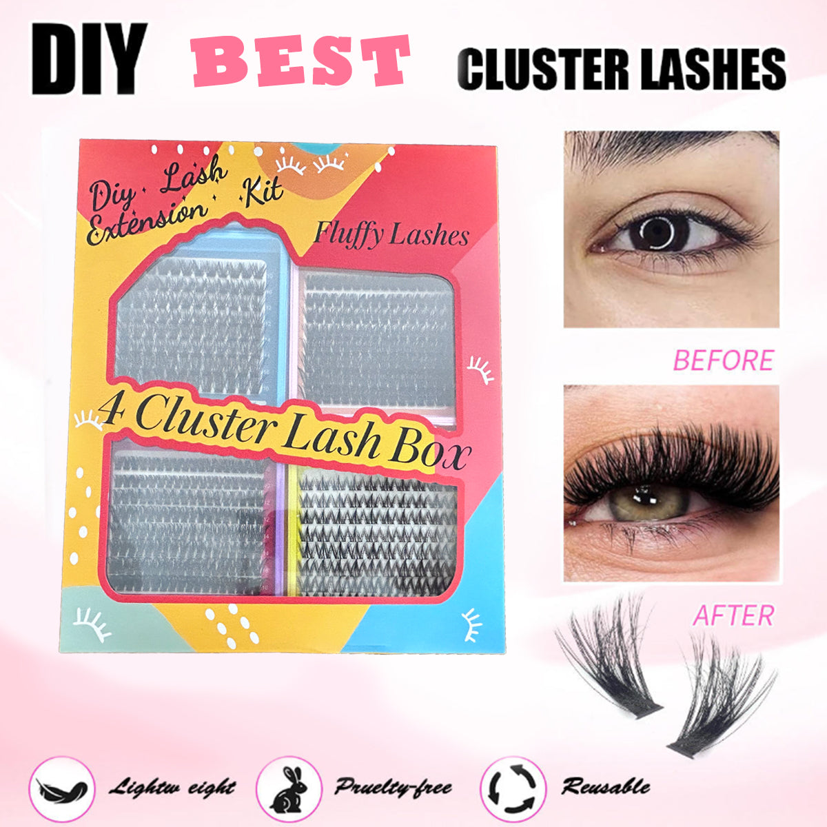 4-Tray Professional Cluster Lash Kit