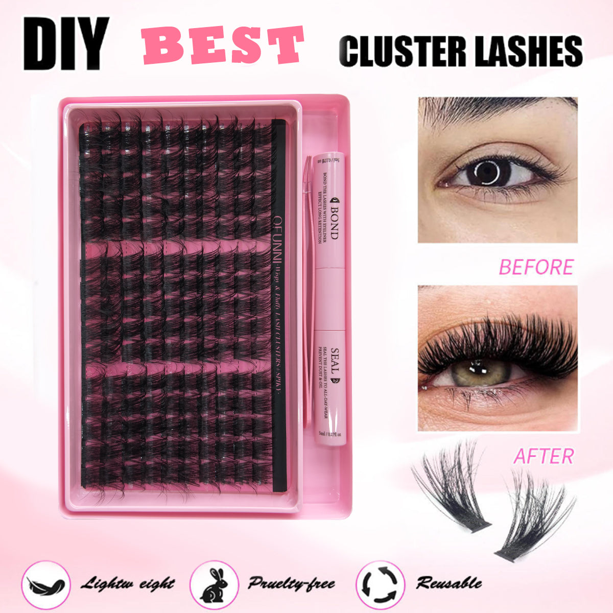 Glam Pink Wispy Lash Extension Kit
